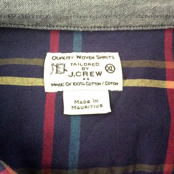 J Crew Shirt Men's Extra Large Blue Check Classic Date Night - Picture 4 of 4